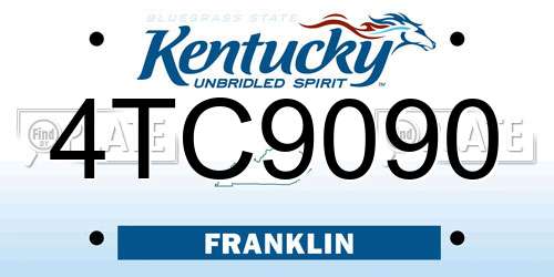 4TC9090 Kentucky License Plate