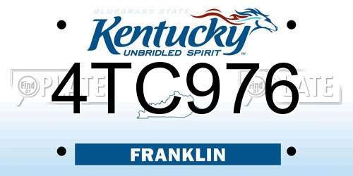 4TC976 Kentucky License Plate