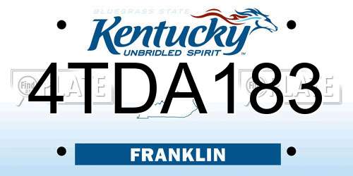 4TDA183 Kentucky License Plate
