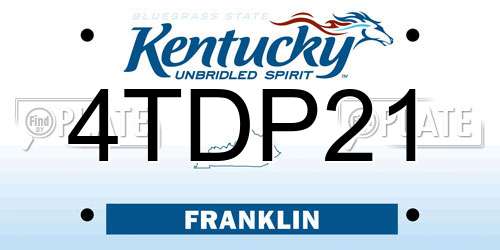4TDP21 Kentucky License Plate