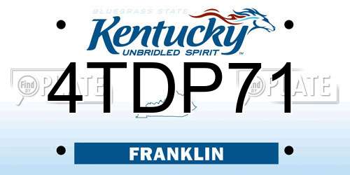4TDP71 Kentucky License Plate