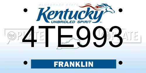 4TE993 Kentucky License Plate