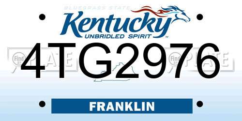 4TG2976 Kentucky License Plate