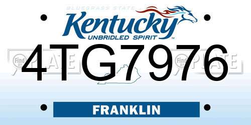 4TG7976 Kentucky License Plate