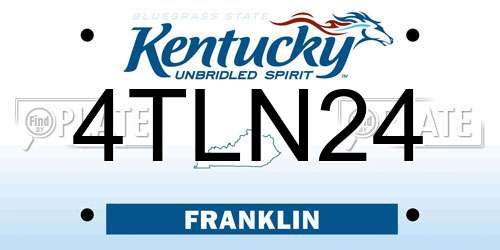 4TLN24 Kentucky License Plate