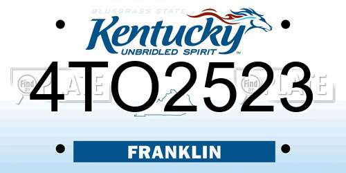 4TO2523 Kentucky License Plate
