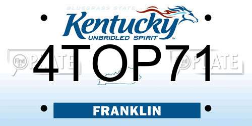 4TOP71 Kentucky License Plate