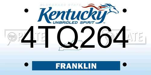 4TQ264 Kentucky License Plate