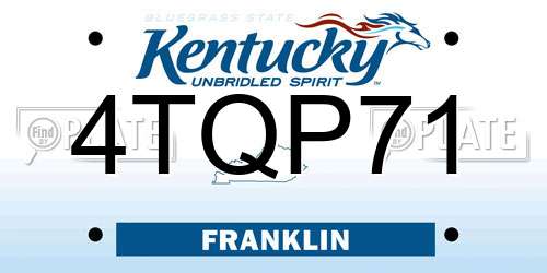 4TQP71 Kentucky License Plate
