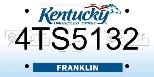 4TS5132 Kentucky License Plate