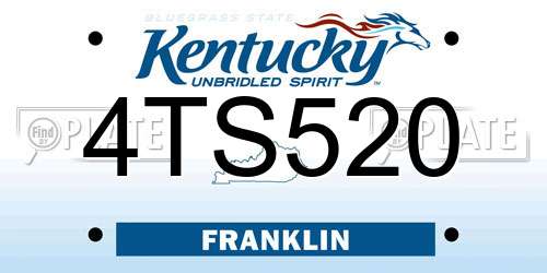 4TS520 Kentucky License Plate