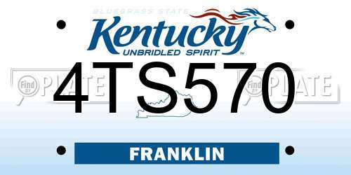 4TS570 Kentucky License Plate