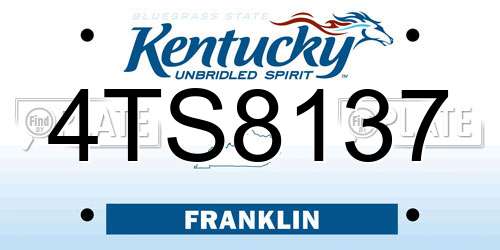 4TS8137 Kentucky License Plate