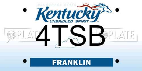 4TSB Kentucky License Plate