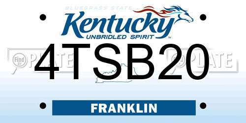 4TSB20 Kentucky License Plate