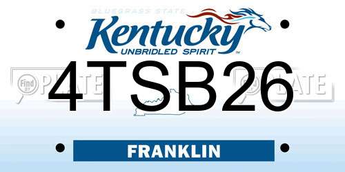 4TSB26 Kentucky License Plate