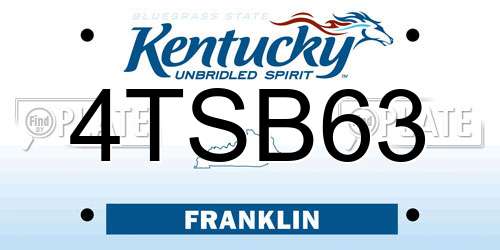 4TSB63 Kentucky License Plate