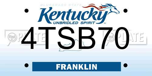 4TSB70 Kentucky License Plate