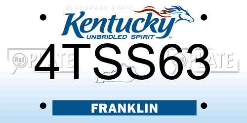 4TSS63 Kentucky License Plate
