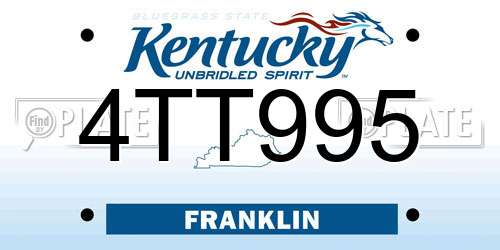 4TT995 Kentucky License Plate