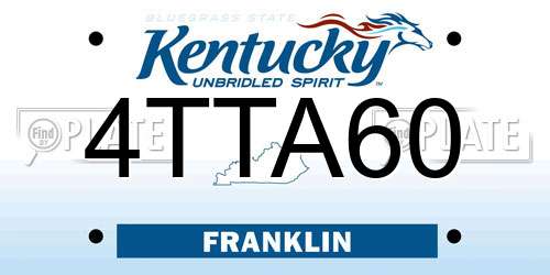 4TTA60 Kentucky License Plate