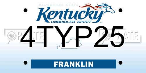 4TYP25 Kentucky License Plate
