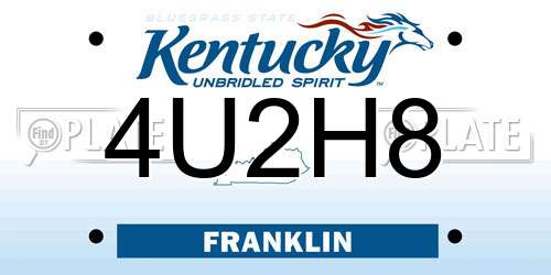 4U2H8 Kentucky License Plate