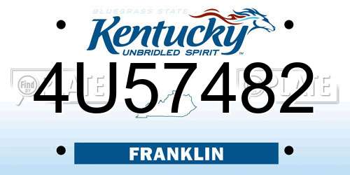 4U57482 Kentucky License Plate