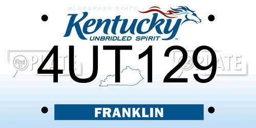 4UT129 Kentucky License Plate