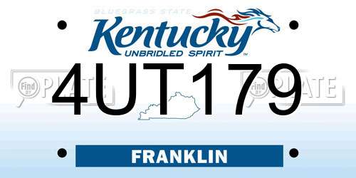 4UT179 Kentucky License Plate