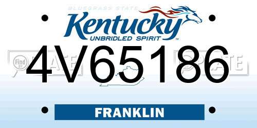 4V65186 Kentucky License Plate