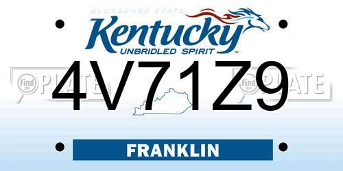 4V71Z9 Kentucky License Plate