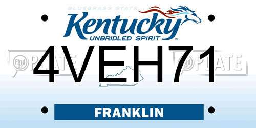 4VEH71 Kentucky License Plate