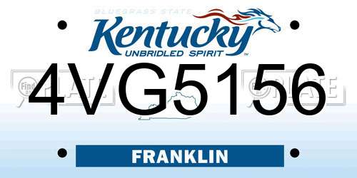 4VG5156 Kentucky License Plate