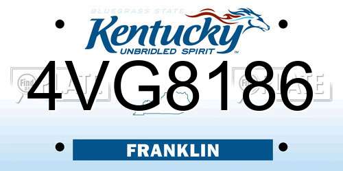 4VG8186 Kentucky License Plate