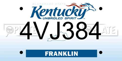 4VJ384 Kentucky License Plate