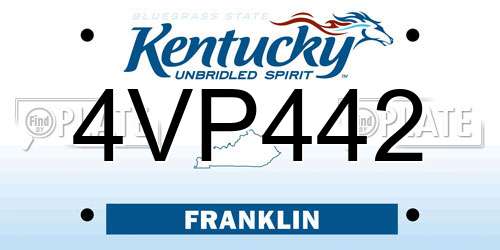 4VP442 Kentucky License Plate