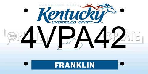 4VPA42 Kentucky License Plate