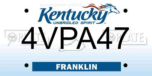 4VPA47 Kentucky License Plate