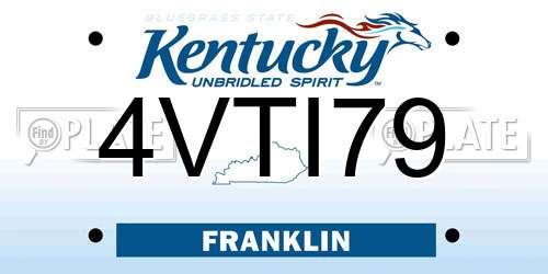 4VTI79 Kentucky License Plate