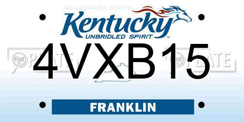 4VXB15 Kentucky License Plate