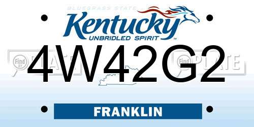 4W42G2 Kentucky License Plate