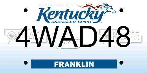 4WAD48 Kentucky License Plate