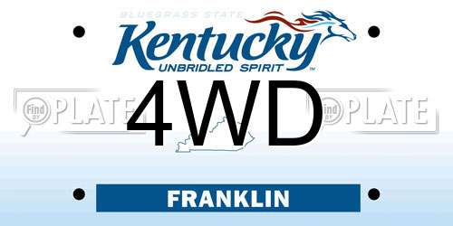4WD Kentucky License Plate