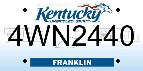4WN2440 Kentucky License Plate
