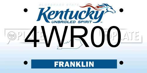 4WR00 Kentucky License Plate