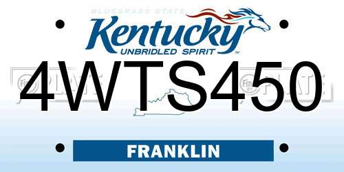 4WTS450 Kentucky License Plate