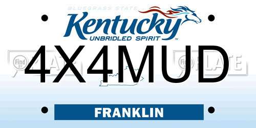 4X4MUD Kentucky License Plate