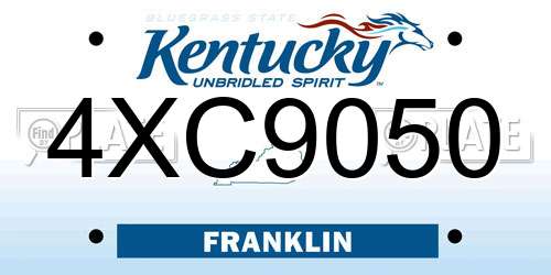 4XC9050 Kentucky License Plate