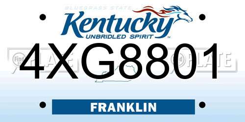 4XG8801 Kentucky License Plate